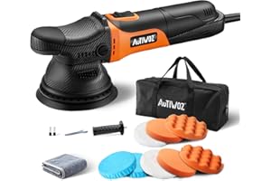 AUTIWOZ W01 5Inch Dual Action Car Polisher, 9mm Random Orbital DA Car Buffer Kit, 630W Polishing Machine with 6 Variable Spee