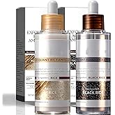 Rice Peel Shot Glow Rice Ampoule Duo | Pore Minimizing Gentle Peel & Deep Hydration |Black Rice Exfoliant for All Skin | 6.76 Fl Oz 2Pcs