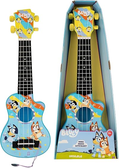 HTI Blueys My 1st Guitar Toy Ukulele 4 Nylon Strings 3+ Kids Gift