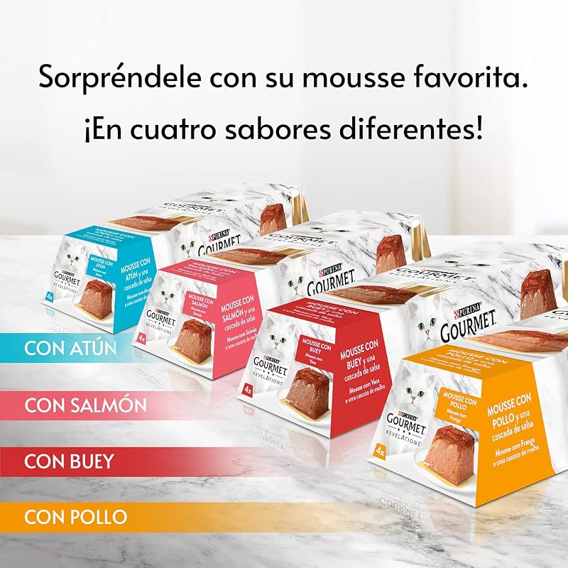 Mousse Revelations com molho de atum ração húmida para gatos 24x57 g