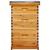 NUOMIC Langstroth 10 Frame Beehive Beeswax Coated, Complete Bee Hive Boxes Starter Kit Includes 2 Deep Hive Boxes and 1 Super Hive Box with Bee Frames and Foundations