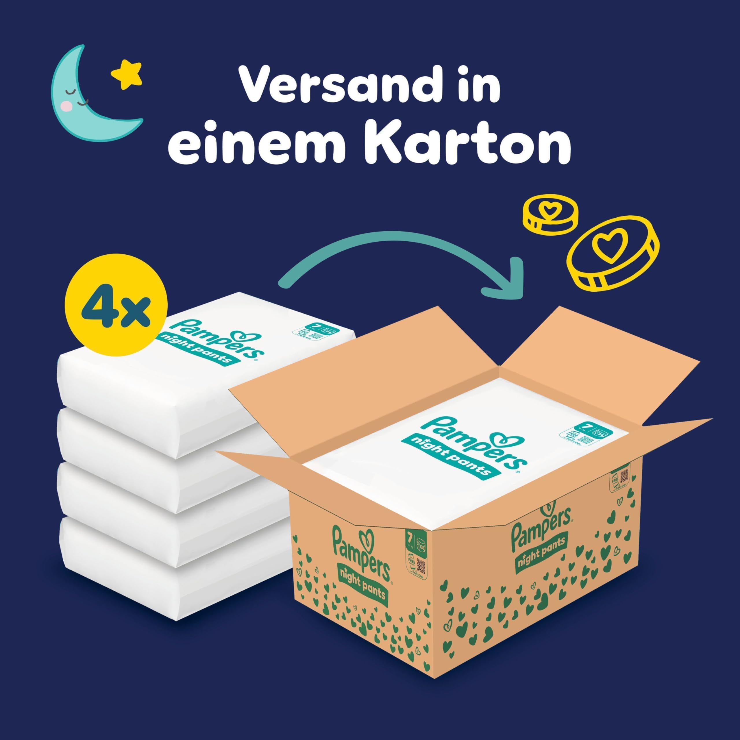 Pampers Night Pants Größe 7, 136 Windeln, 15kg+ 2