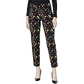 Krazy Larry Pull-On Ankle Pants Black Splatter Paint 8 28