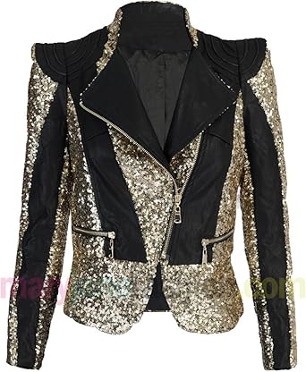 black sequin biker jacket