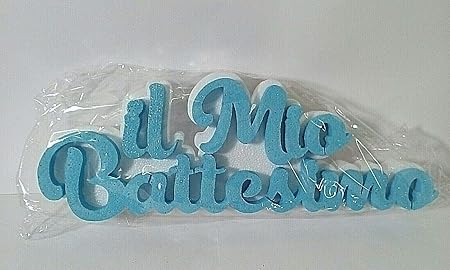 Polian Il Mio Battesimo Azzurro Bimbo Scritta Polistirolo Glitter 34x13x4 Cm Party Festa Amazon It Casa E Cucina