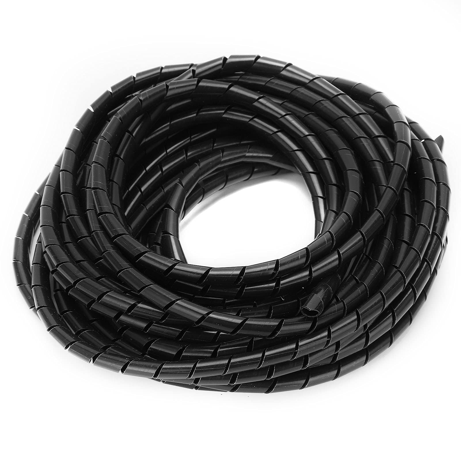 Cable Tube 10m Flexible Spiral Wrap Cable PVC Cable Spiral Hose Insulating Organiser Cable Cover Black Inner Diameter 6mm