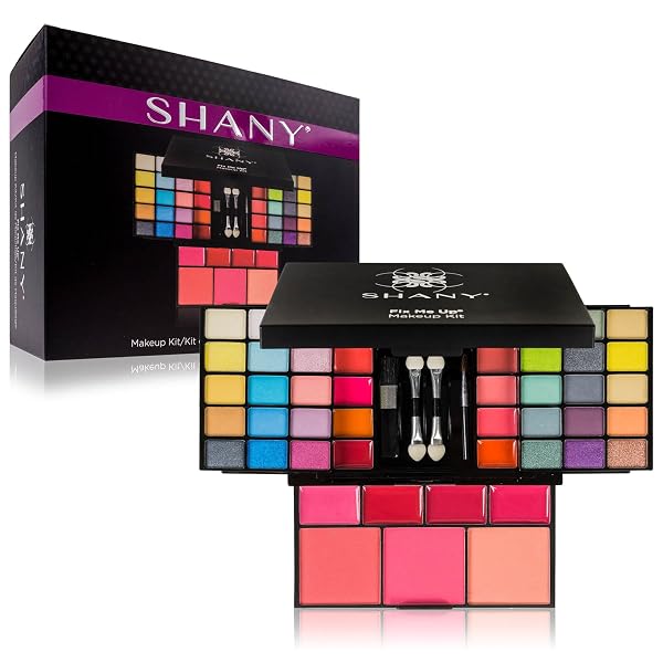 SHANY ‘FIX ME UP’ MAKEUP KIT – COMPACT TRAVEL MAKEUP PORTABLE GIFTABLE ADULT AND TEEN MAKEUP SET EYE SHADOWS, LIP COLORS, BLUSHES, AND APPLICATORS