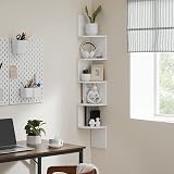 VASAGLE 5-Tier Corner Shelf Cloud White LBC72WT Modern Display Storage view 4