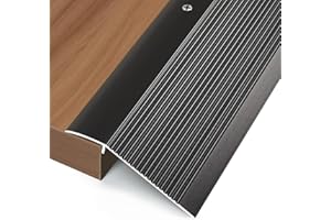 Jiekayi Aluminum Floor Transition Strip, Threshold Ramps for Doorways, Bridge The Height Less Than 1.6″, for Tile Hardwood Laminate Vinyl Concrete, Size 36 x 3.9 x 0.35in (Black)