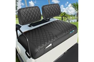 LEAPGOMAX Golf Cart Seat Covers Front for Yamaha G2 G8 G9 G11 G14 G16 G19 G20 G22 Golf Carts Made Thick Premium Marine Leather with Custom Diamond Anti-Scratch/Anti-Fading/Easy to Install