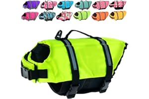Doglay Dog Life Jacket, Dog Life Vest for Swimming Boating, Adjustable Puppy Life Jacket with Reflective Stripes, Superior Buoyancy Dog Swimming Vest for Small Medium and Large Dogs