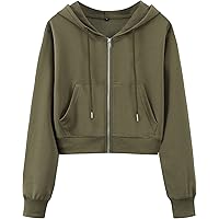 Amazon.com: Amazhiyu Women's Cropped Zip up Hoodie Long Sleeves