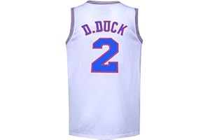 BOROLIN Youth Basketball Jersey #2 D Duck 90s Moive Cotume Space Sports Shirts for Kids/Boys