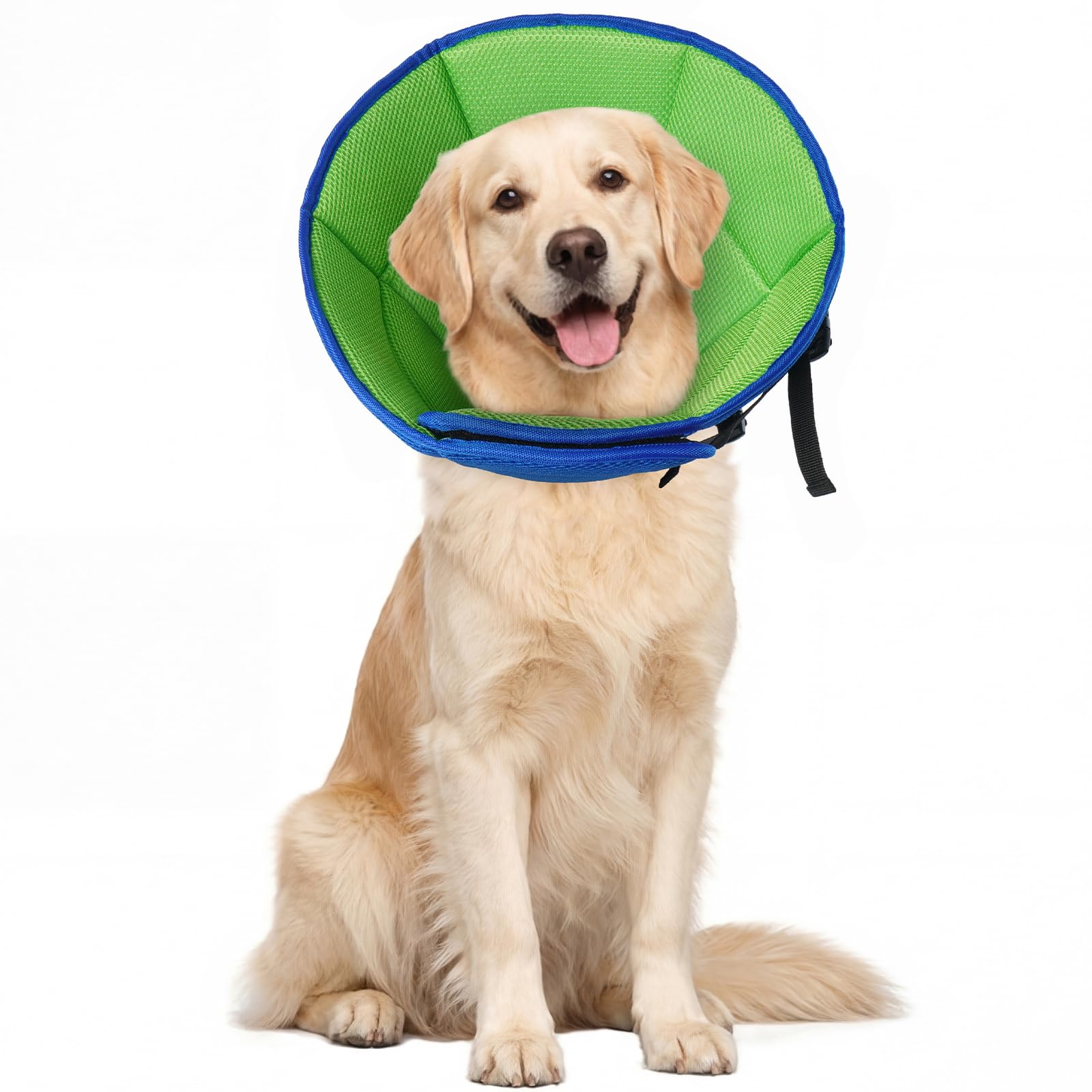 Photo 1 of Dog Cone for Large Dogs After Surgery, Soft Dog Cone Collar for Dogs to Stop Licking, Adjustable Comfy E-Collar Alternative Lightweight Post-Surgery Recovery Elizabethan Collar for Pet