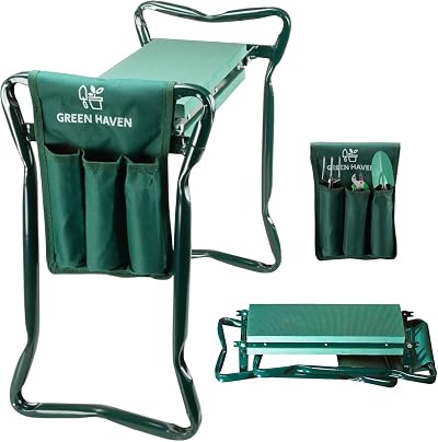 Green Haven Garden Kneeler Seat with Handles & Tool Bag
