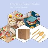 YEEBECA 67-Piece Unbreakable Dinnerware Set for 6 - BPA-Free Camping Tableware view 5