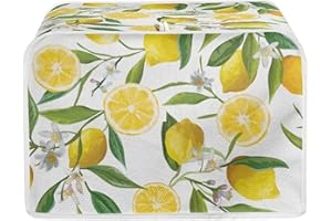 Biyejit Floral Lemon Toaster Cover 4 Slice Coaster Chicken Print Kitchen Accessories Small Appliance Decorative Protector from Dust Fingerprint
