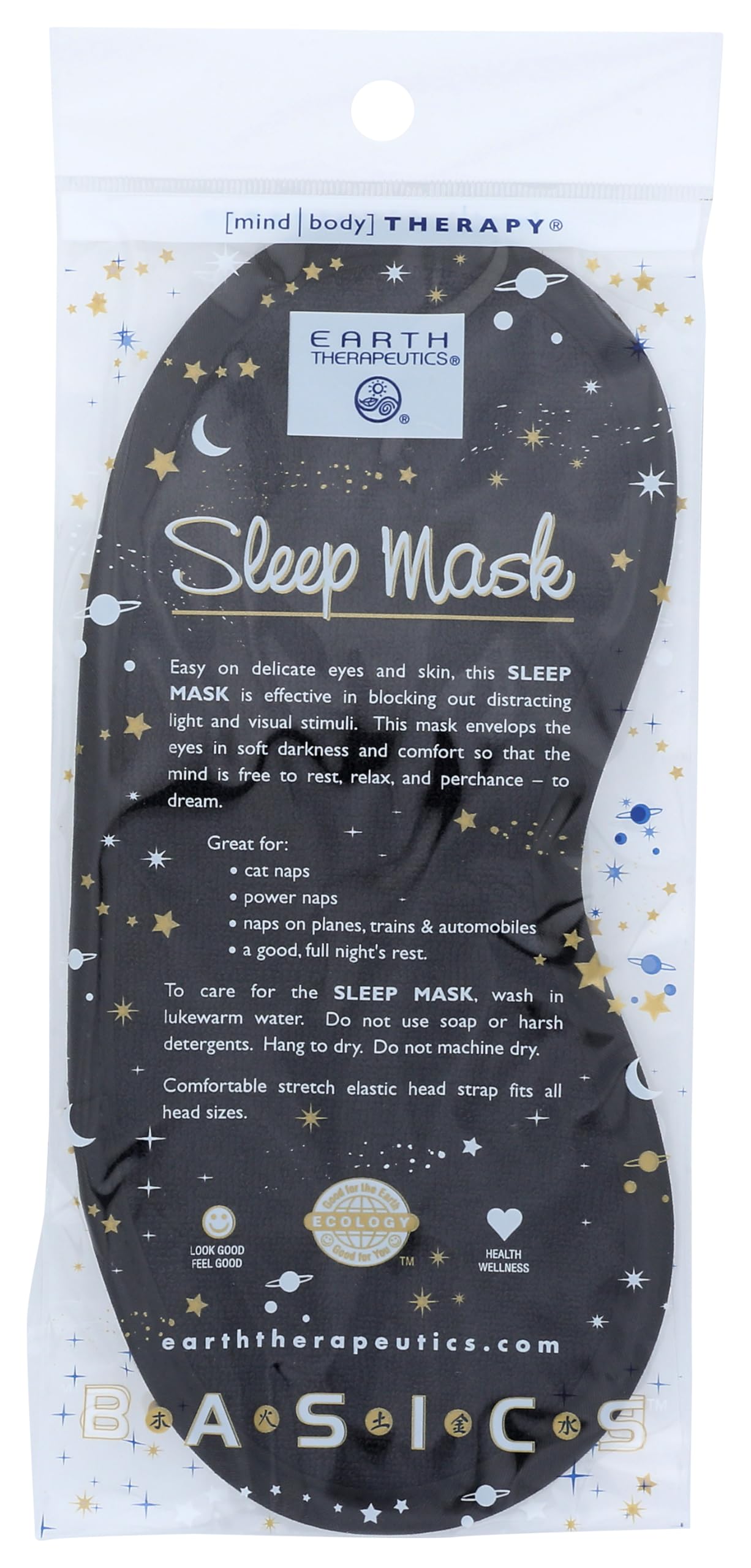 Earth Therapeutics Black Sleep Mask