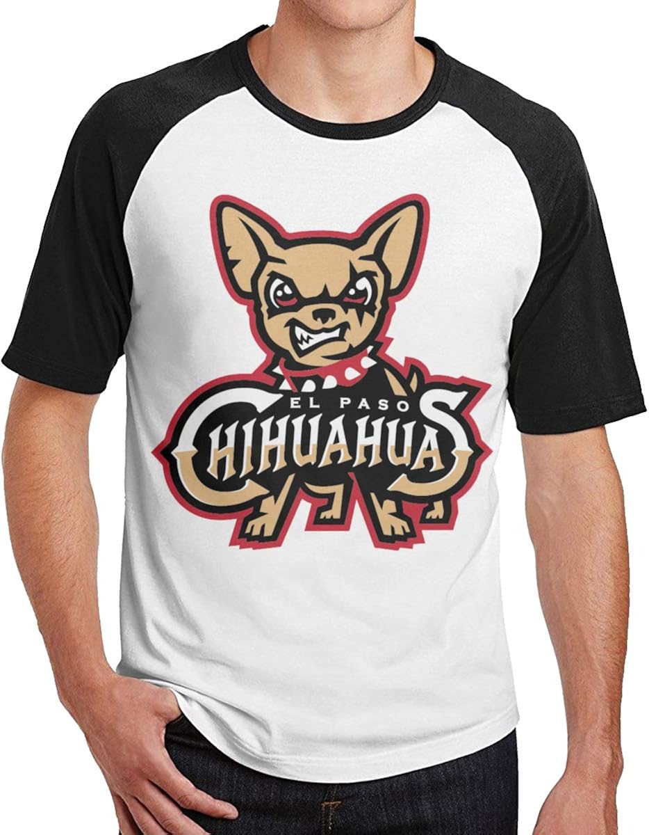 Caiondliil Men's El Paso Chihuahuas Logo Gift Short Sleeve Raglan