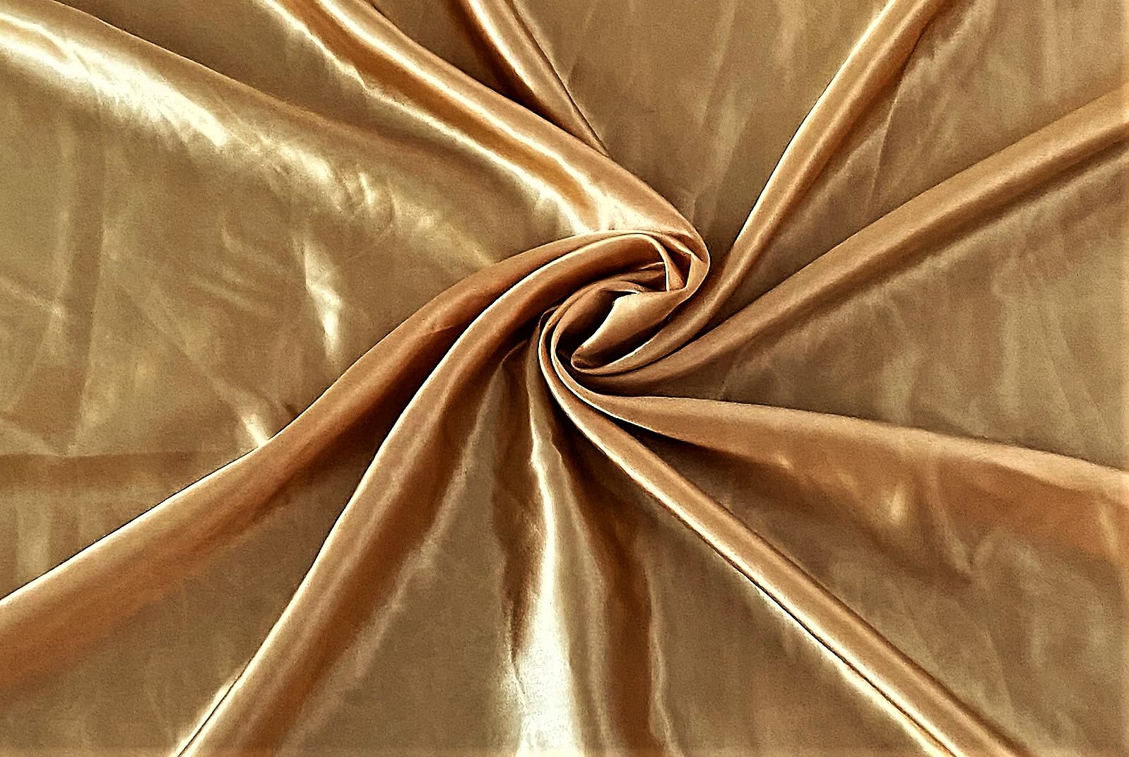 Novato Silky Satin Plain Luxury Craft Dressmaking Fabric 60'' Wide (Dark Gold, 2 Meter)