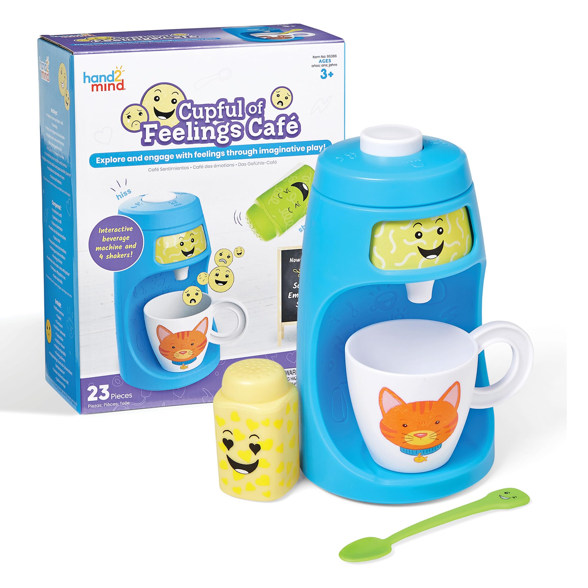 Learning Resources Cupful of Feelings Café, Emotions Toys, Kids Coffee Maker Playset, Imaginative Play Toys, Play Therapy Toys, Social Emotional Learning Activities, Calm Down Corner Supplies