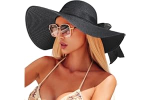 EW EAST WATER Beach Sun Hats for Women,Wide Brim Straw Hat Floppy Packable UPF 50+ UV Protection with for Summer
