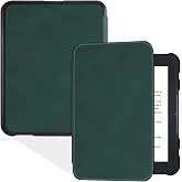 BOZHUORUI Case for 6" Nook GlowLight 4 &amp; Nook Glowlight 4E, Pine Green | Slimfit &amp; Thin Lightweight,Hard Back Shell,Book Folio Style,Premium PU Leather Cover