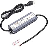 GINRANS 60W IP67 Waterproof Constant Voltage LED Driver Power Supply Transformer, 100-240V AC Universal Input with Plug, Output 12V DC 5A Max. for Outdoor LED Lighting