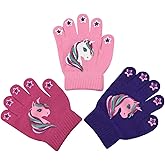 N'Ice Caps Kids Magic Stretch Gloves Mitten 3 Pairs Toddler Boys Girls Winter