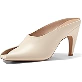 Coutgo Women's Kitten Heel Open Toe Slide Mules