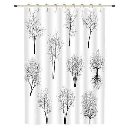 Shower Curtain Apartment Decor Spooky Horror Movie Themed Branches
