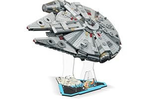 NAOCARD Acrylic Display Stand for Lego Star Wars Millennium Falcon 75257 Building Set (Stand Only, No Model) Vertical Display Bracket for Lego 75105 Starship Model