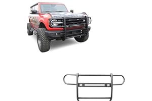 BLACK HORSE OFF ROAD Black Horse Beacon Grille brush Bumper Guard Modular Black Compatible with 2021-2024 Ford Bronco-BGFB21NL