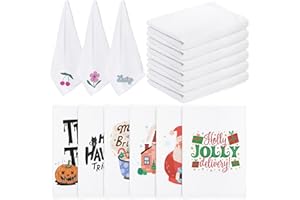 WUWEOT 15 Pack Sublimation Blank Towels, 16 x 24 Inch DIY Microfiber Kitchen Towel, White Soft Bathroom Towels, Easy to Clean