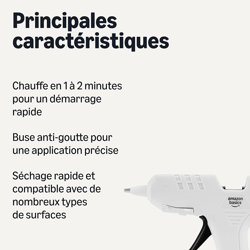 Kit pistolet à colle chaude avec 30 bâtons de colle, 20 W, Prise EU, Blanc