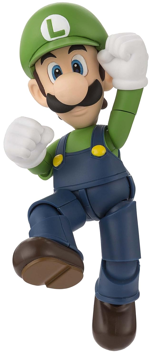 Tamashii Nations 37589 Super Mario Luigi SH Figure, MultiColored, 4