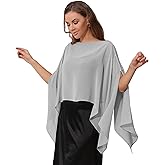 Eiaayer Sheer Chiffon Cape Shawl and Wraps for Women, Soft Capelet for Evening Dress, Wedding Capes Cover-Up