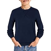 Haloumoning Boys Sweater Kids Casual Crewneck Long Sleeve Pullover Tops Fall Fashion Clothes 5-14 Years