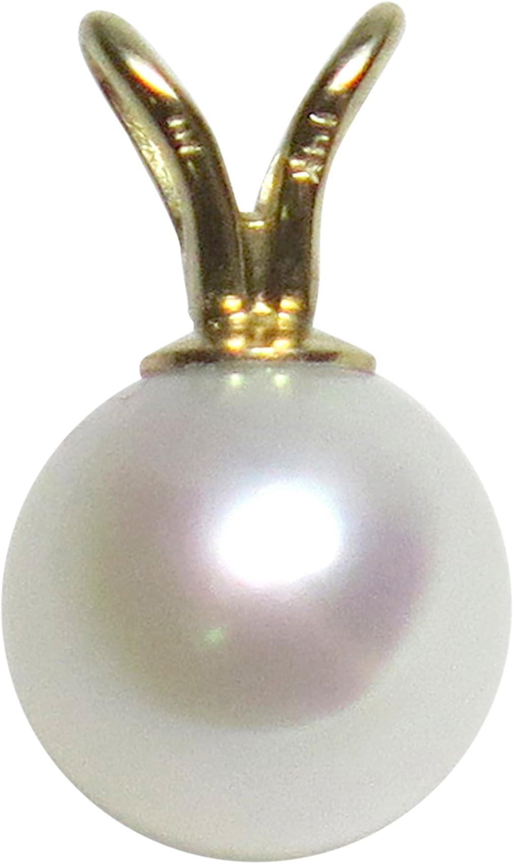 14K Gold White Freshwater Cultured Pearl Pendant - AAA+ Quality
