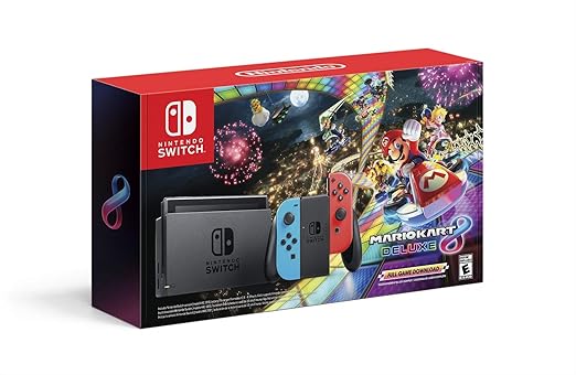 Amazon Com Nintendo Switch W Neon Blue Neon Red Joy Con Mario Kart 8 Deluxe Full Game Download Switch Video Games