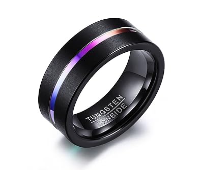 Amazon Rockyu タングステン リング メンズ ゴールド シルバー