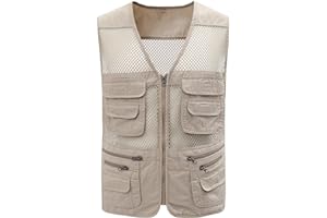 Gihuo Men's Fishing Safari Vest with Pockets for Summer Travel