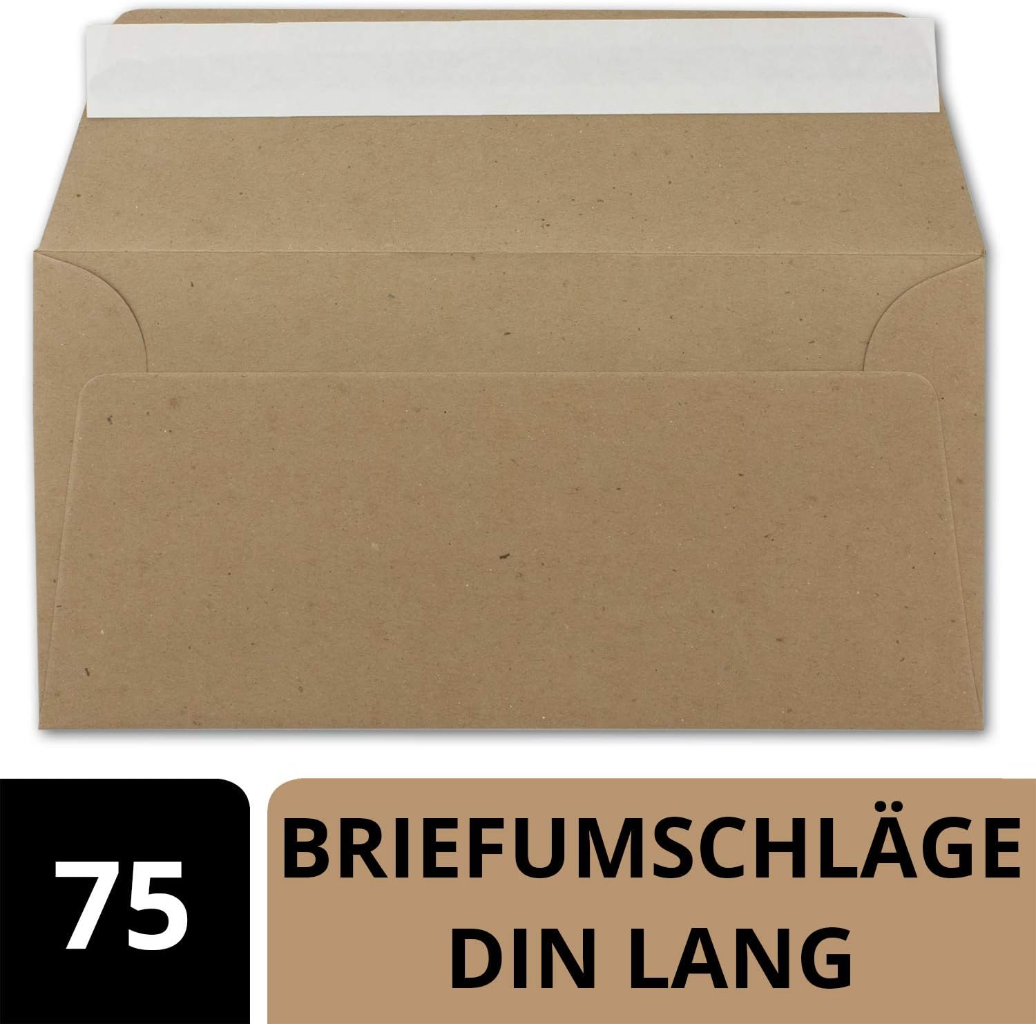 Neuser Ecological Kraft Paper Card and Envelope Set Sand Brown - 30 75 Umschläge 02 DIN Lang-Umschläge-Haftklebung - Image 3