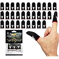 30 PCS Mobile Phone Gaming Finger Sleeves, Nuozme Finger Sleeves Compatible with All Touchscreen Devices, 0.15mm Superconducting Nanofibers, Smooth Feel, Anti-Sweat, Extremely Thin, Red Edge