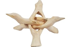 Indian Consigners Cobra Wooden Tripod Stand (Natural, 4 Inches)