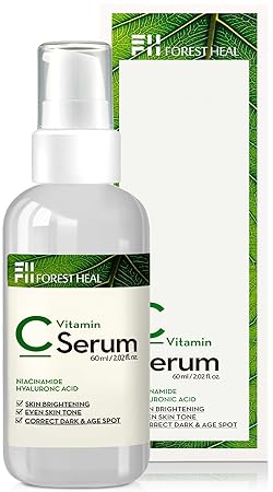 Forest Heal Vitamin C Anti-Aging-Serum für Gesicht - Topische Gesichtspflege mit Hyaluronsäure, Niacinamid - Anti-Falten-und 
