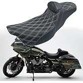 MOJINLI 2up seat &amp; Backrest for Harley Touring Street Glide Road King White | Electra Glide Road Glide Black 2009-2023 Driver Passenger Seat One-Piece Seat Detachable backrest