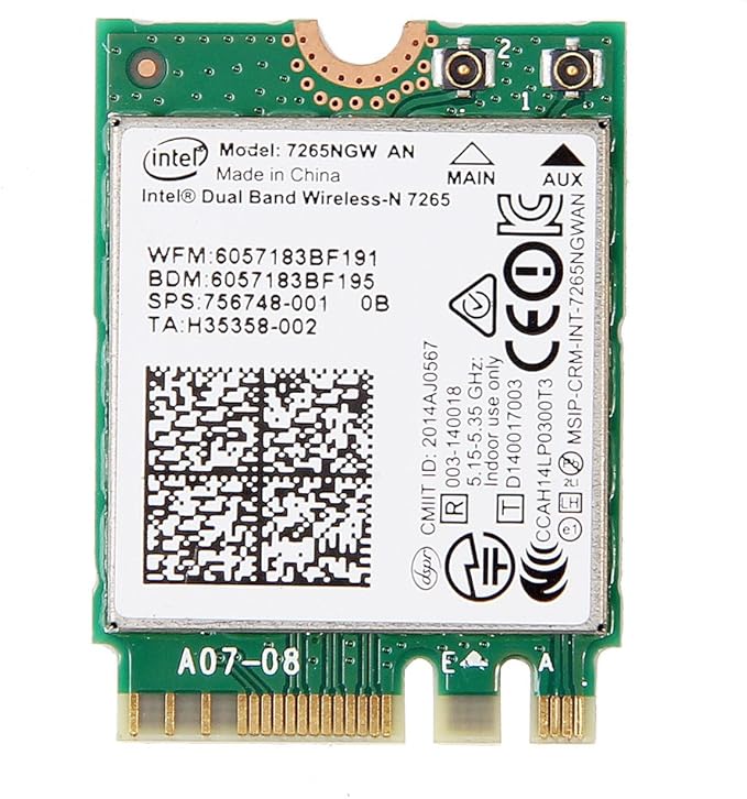 Amazon Com Hp Intel Dual Band Wireless N 7265 802 11agn Dual Band 2x2 Wi Fi Bluetooth 4 0 Adapter 7265ngw An 001 Computers Accessories