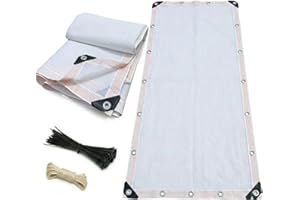 90% White Shade Cloth for Garden, UV Protection Shade Net with Grommets Every 1.6ft, Fence Privacy Screen Sun Shade with Rein