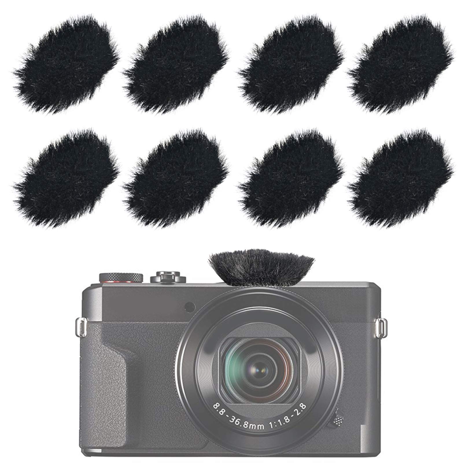 SUNMON Kamera Mikrofon Windschutz, Kamera Windmuff Windschutz für Canon G7X Mark II, für Sony Samsung usw. DSLR Mikrofon Outdoor Windschutz (8 Stück)